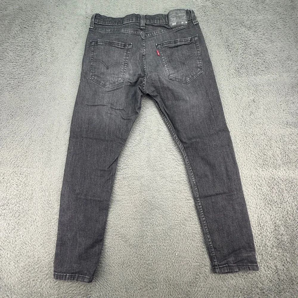 Levi's 512‎ Slim Taper Jeans Mens 32x29 Black Washed Stretch Denim Pants
